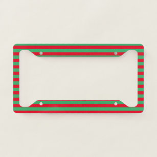 Red and Green Striped  Licence Plate Frame
