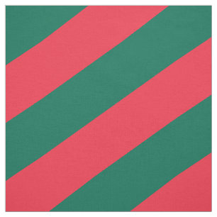 Red and green striped pattern fabric