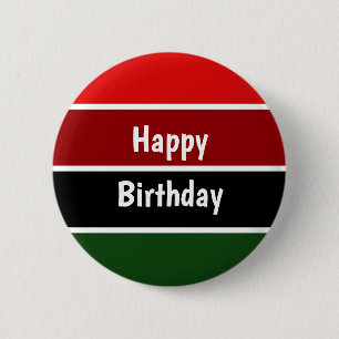 Red And Green Stripes 6 Cm Round Badge