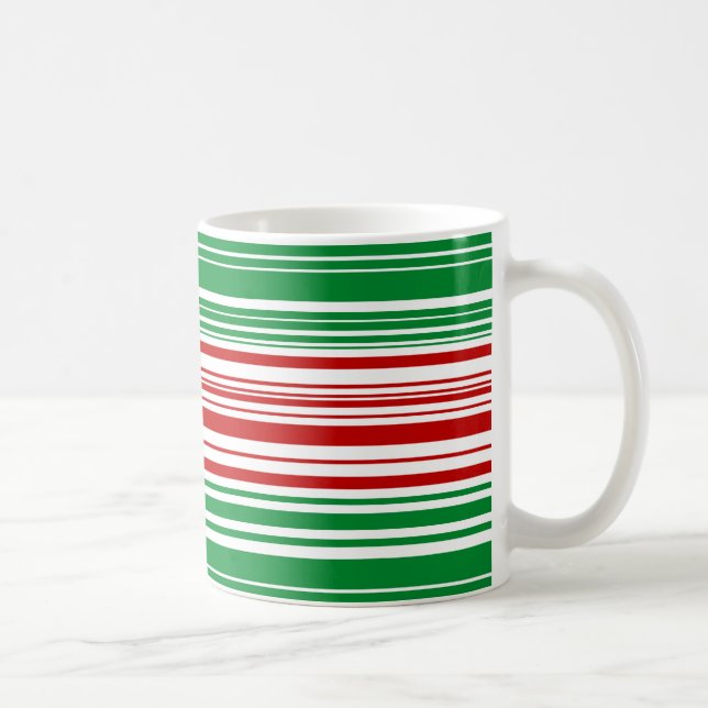 Red and Green Stripes Coffee Mug (Right)