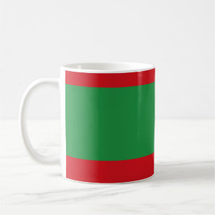 Red and green stripes coffee mug