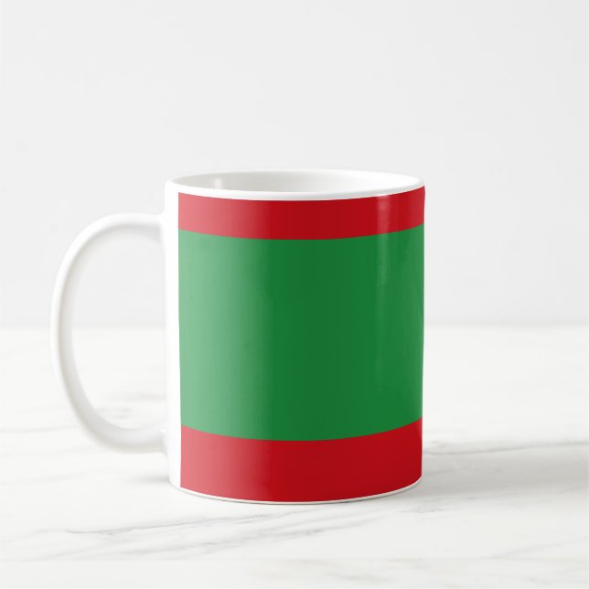 Red and green stripes coffee mug (Left)
