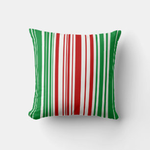 Red and Green Stripes Cushion