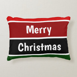 Red And Green Stripes Decorative Cushion