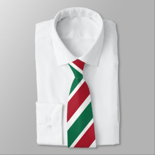 Red and Green Stripes Holiday Christmas Tie