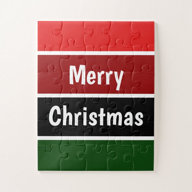 Red And Green Stripes Jigsaw Puzzle (Vertical)