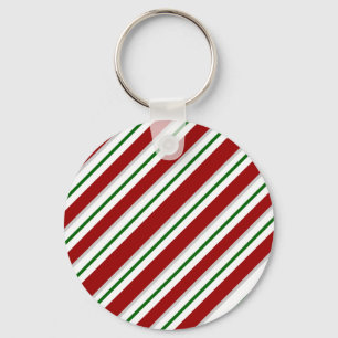 Red and Green Stripes Key Ring