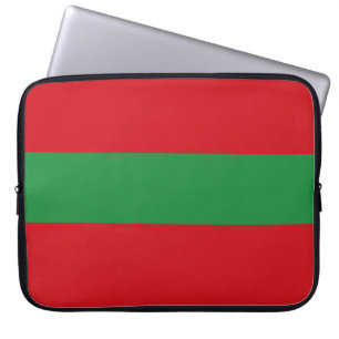 Red and green stripes laptop sleeve