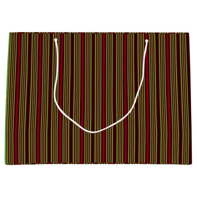 Red and Green Stripes Large Gift Bag (Front)
