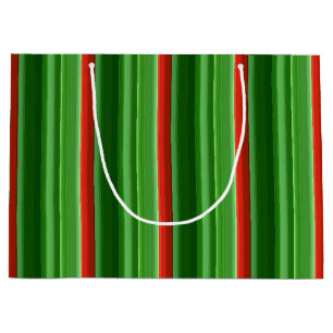 Red and Green Stripes Large Gift Bag