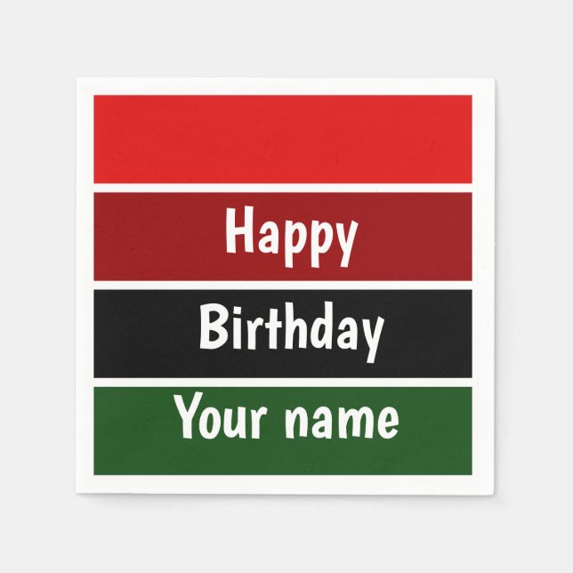 Red And Green Stripes Napkin (Front)