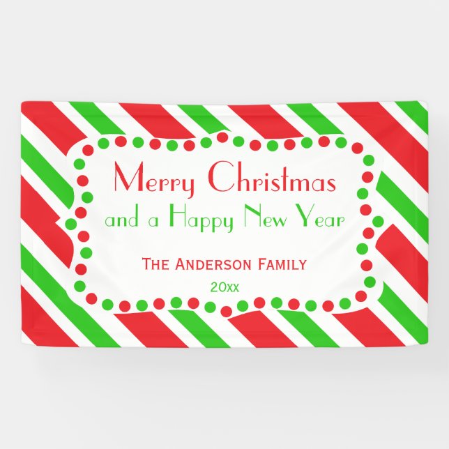 Red and Green Stripes Pattern Banner (Horizontal)