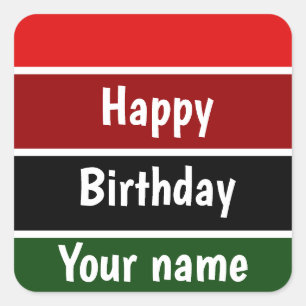 Red And Green Stripes Square Sticker