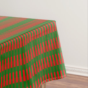 Red and Green Stripes Tablecloth