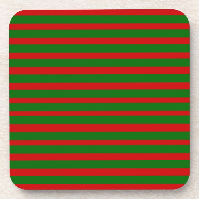 Red and Green Stripey Coasters (Front)