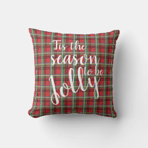 Red and Green Tartan Christmas Plaid Cushion