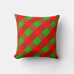 Red and Green Tartan Pattern Cushion
