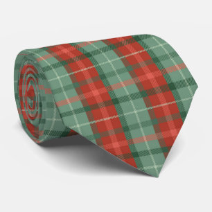 Red and green tartan pattern tie
