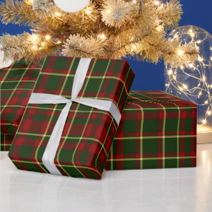 Red and green tartan plaid Christmas holiday gift Wrapping Paper