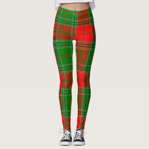 Red and Green Tartan Plaid  Leggings