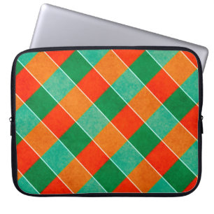Red and green tartan plaid pattern laptop sleeve