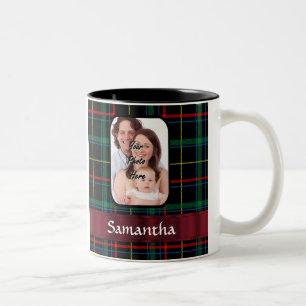 Red and green tartan Two-Tone coffee mug