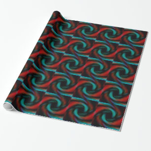Red and green tentacles wrapping paper