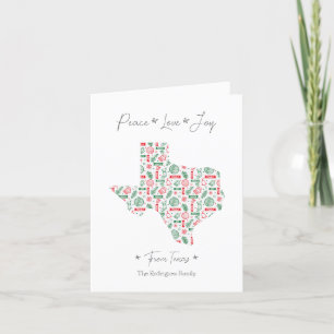 Red and Green Texas Line Art Patterned Holiday