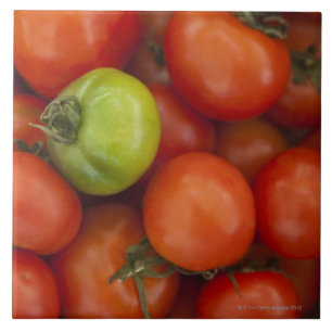 Red and Green Tomatoes with a for Sale Sign Tile