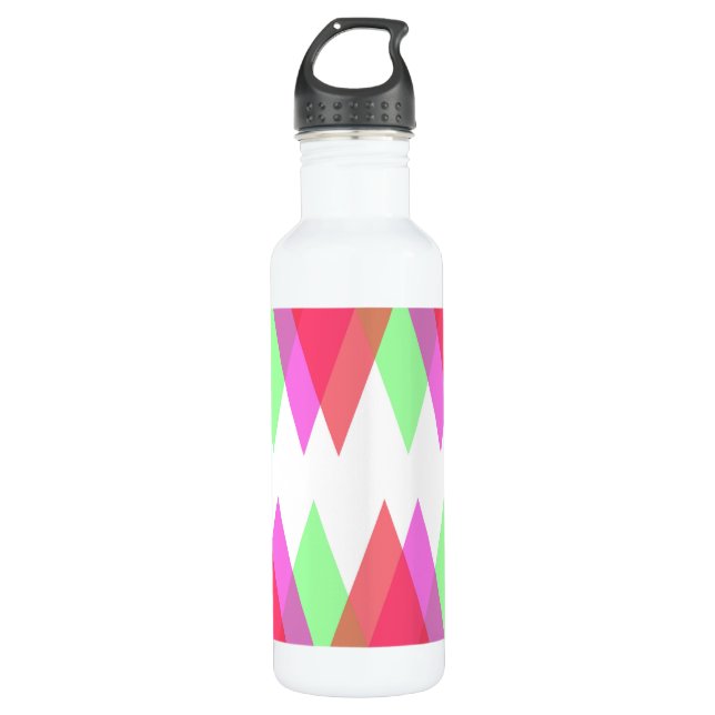 Red and green triangles 710 ml water bottle (Front)