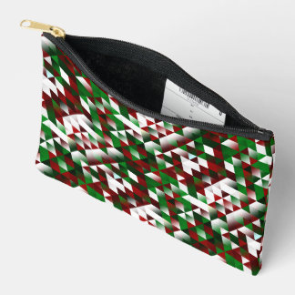 Red and Green Triangles  Accessory Pouch