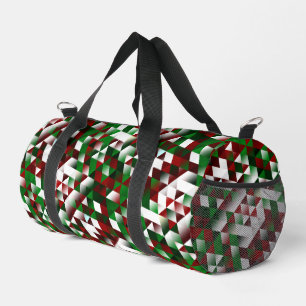 Red and Green Triangles Duffle Bag