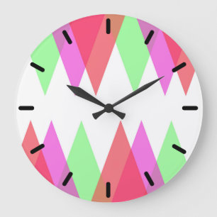 Red and green triangles large clock