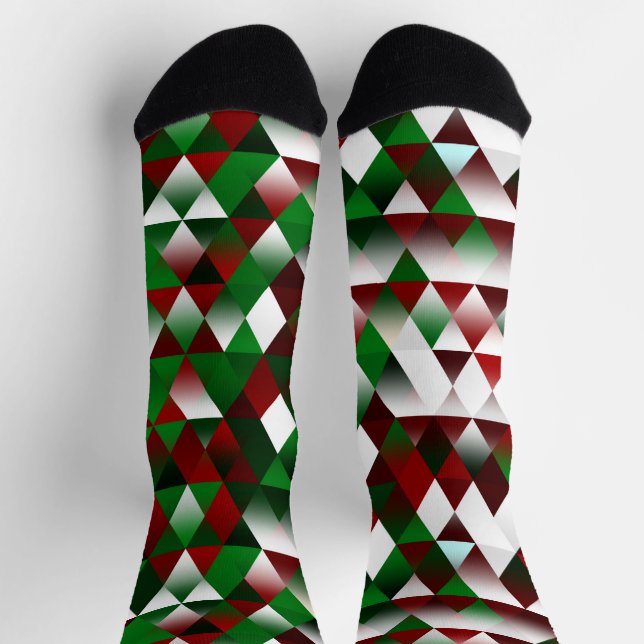 Red and Green Triangles Socks (Top)