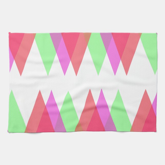Red and green triangles tea towel (Horizontal)
