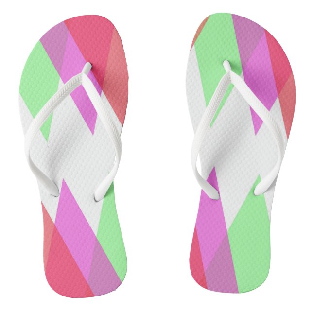 Red and green triangles thongs (Footbed)