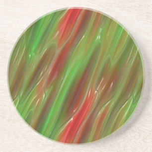 Red and Green Vinyl Coaster