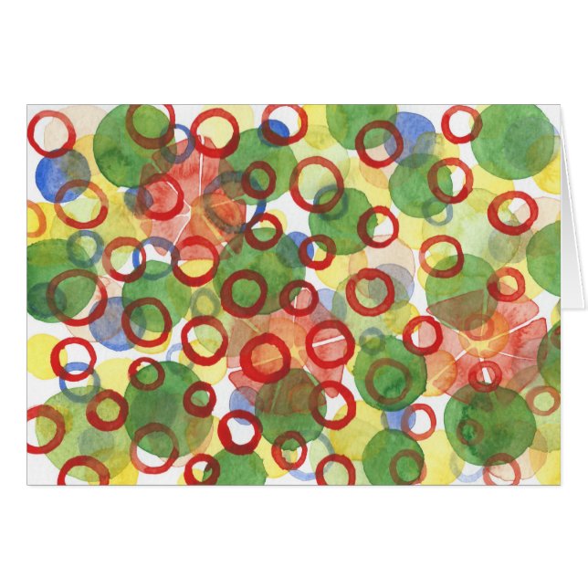 Red and Green Watercolour Circles (Front Horizontal)