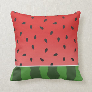 Red and Green Watermelon Throw Pillow