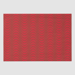 Red And Green Wave Pattern Tissue Paper