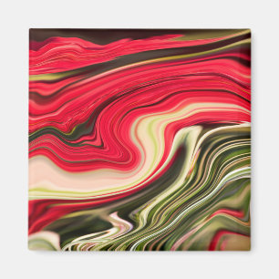 Red and Green Waves Magnet