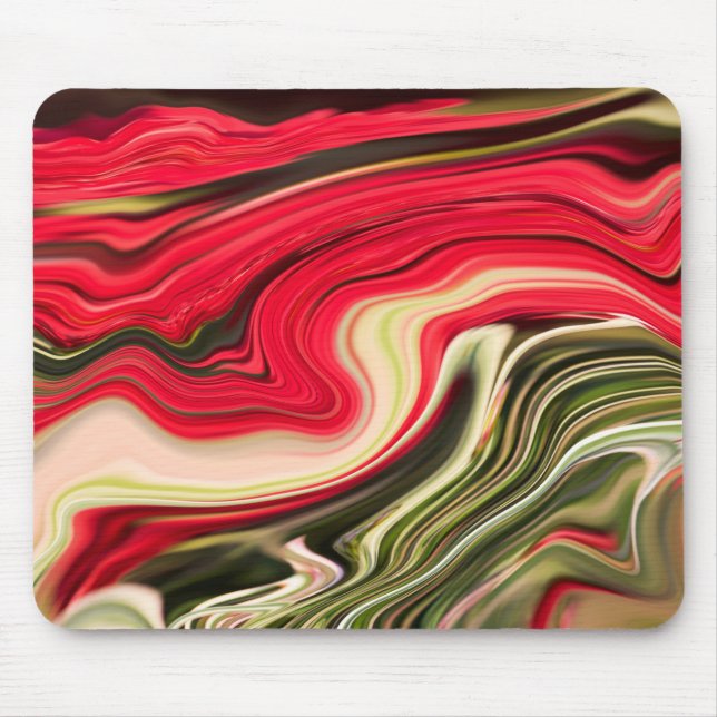 Red and Green Waves Mouse Pad (Front)