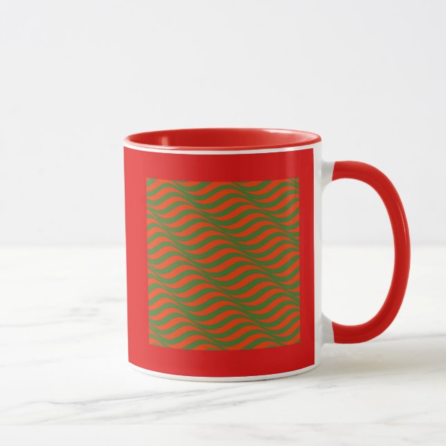 Red and Green Waves Mug (Right)