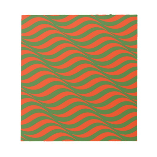 Red and Green Waves Notepad (Front)