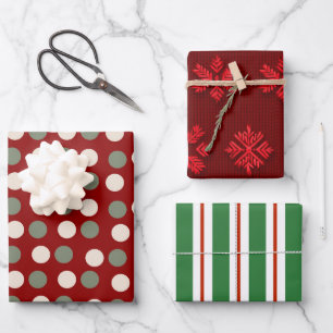Red And Green Wrapping Paper Sheet