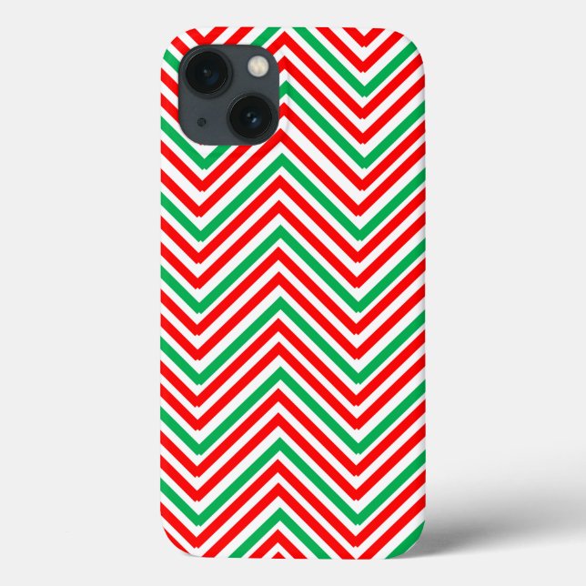 Red and Green Zig-Zag Case-Mate iPhone Case (Back)