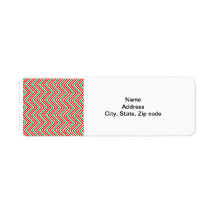 Red and Green Zig-Zag Return Address Label