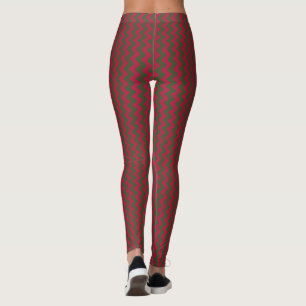 red and green zigzag leggings