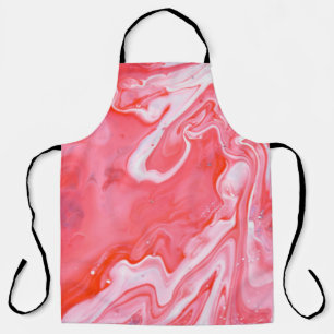 Red and grey abstract painting apron