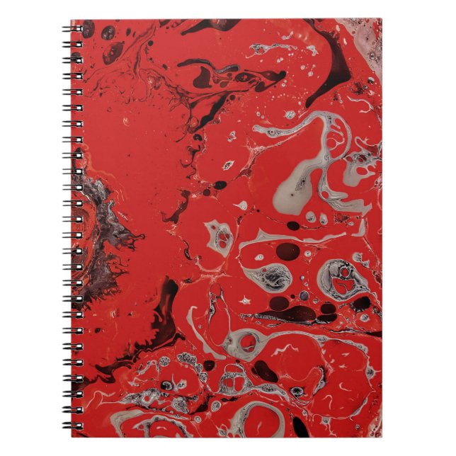 Red and grey abstract painting notebook (Front)